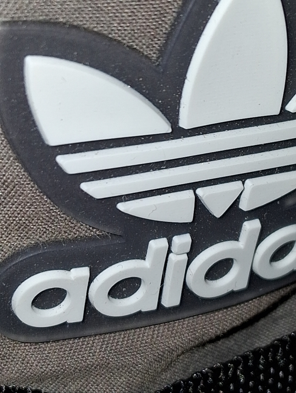adidas Khaki Bucket Hat with Black Webbing and Rubber Trefoil Side Velcro Pocket - Picture 2 of 7